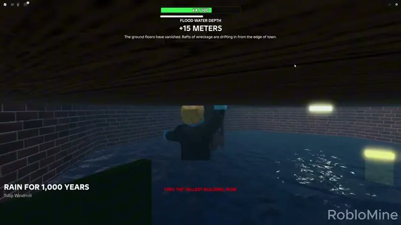 A flooded underground tunnel