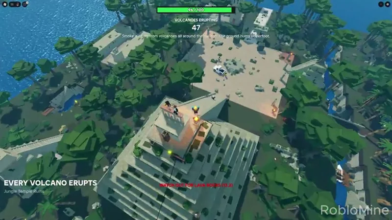 Volcanic eruptions sending rocks across the map
